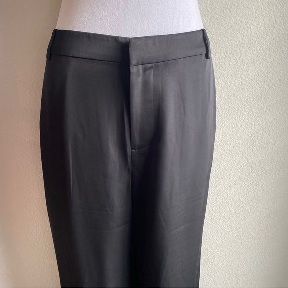 NWT Reformation Bryan Black Satin Mid Rise Dress Pant 4 - Picture 3 of 5